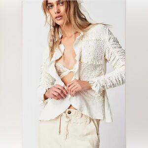 NWOT Free People • We the Free Demi Lace Jacket Ivory Medium